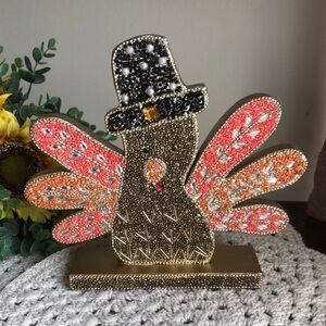 Festive Beaded Thanksgiving Turkey Decoration